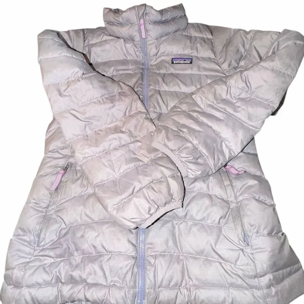 Patagonia Kids Girls Full Zip Puffer Jacket Coat purple Size L 12